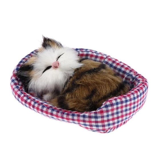 Purring Stuffed Kitten Plush Soft Animal Toy Pet Gift Home Decor - C