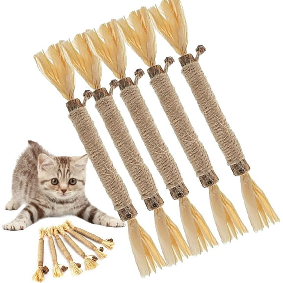 Purriq Natural Silvervine Dental Sticks, Puriq Comfora Pure Silvervine Dental Sticks for Cats, 5/10/15/20PCS Cat Chew Toy for Teeth Cleaning Interactive Chew Sticks for Indoor Cats& Kittens (5Pcs)