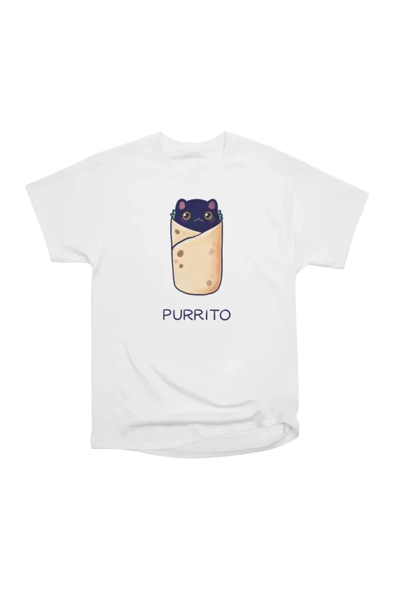 Purrito Black Cat T-Shirt Tee Gift For Him Merch For Her Apparel For Friend