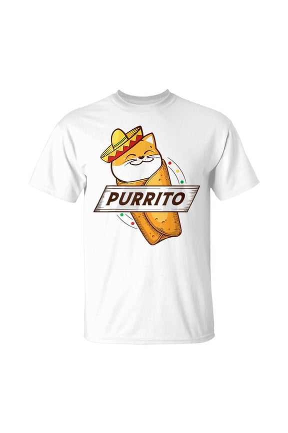 Purrito Cat Wearing A Sombrero In A Mexican Burrito TShirt