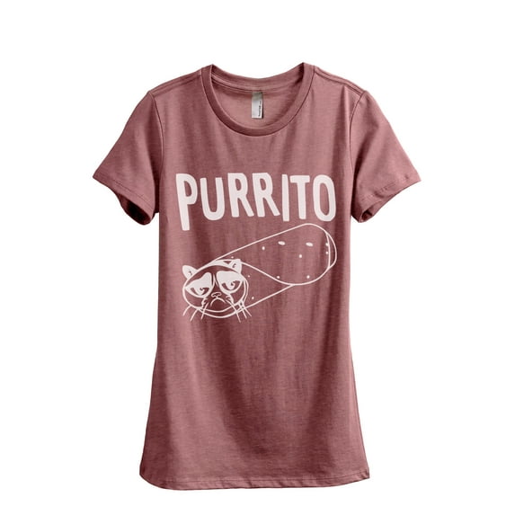 Purrito Women's Fashion Relaxed T-Shirt Tee Heather Rouge 2X-Large