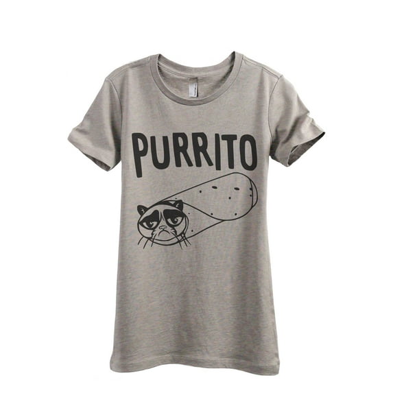 Purrito Women's Fashion Relaxed T-Shirt Tee Heather Tan Medium