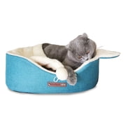 Purrrfect Life Oval Pet Beds for Cats and Small Dogs, Snuggery Pet Bed with Attached Blanket, Hooded Bolster Bed, Ultra Soft Short Plush, Washable High Resilience PP Cotton, and more