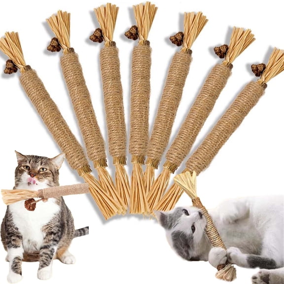 Purrsak Cat Chews, Teeth Cleaning Cat Chew Toy, 100% Matatabi & Raffia Dental Care, Promote Oral Health, Stress Relief & Exercise, Chew Treats for Cats