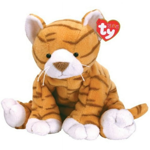 Ty Pluffies - Purrz the Orange Tiger Cat  - Stuffed Animal