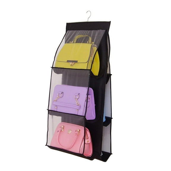 Purse Bag Storage Holder for Wardrobe Hanging Handbag Organizer with 6 Larger Pockets