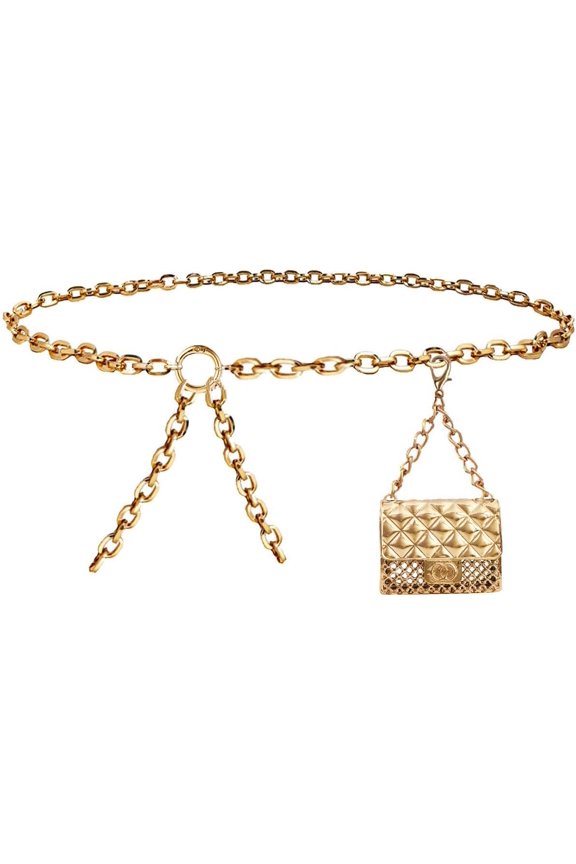 Purse Belt Fashion Fanny Pack for Women Purse Mini Chain Belt Bag for Dresses Jeans