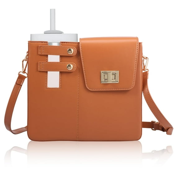 Purse Bottle Holder Bag with Strap, Crossbody Water Bottle Storage Bag with Phone Pocket, Shoulder Tumbler Carrier