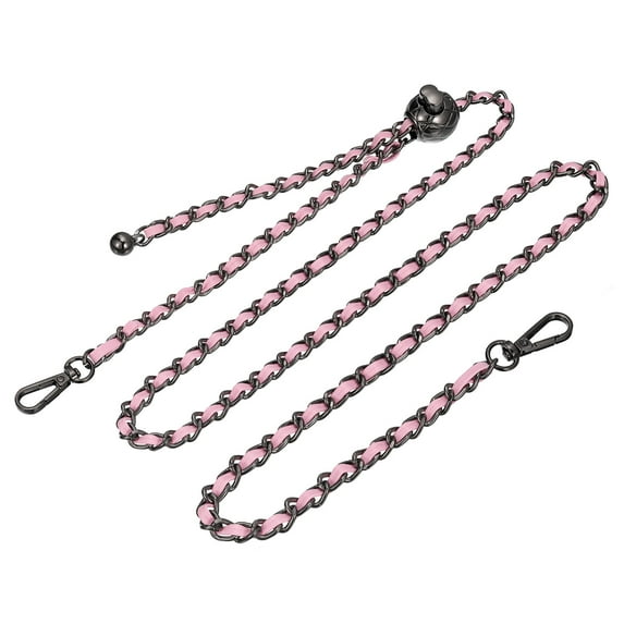 Purse Chain Strap, 47 Inch Iron Strap Adjustable Handbag Chains Shoulder Cross Body Replacement Pink/Black Tone