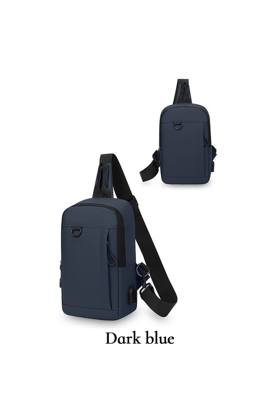 Purse Crossbody Waterproof Sling Bag for Men Women Crossbody Backpack with USB Charging Port & Headphone Hole, Anti Theft Chest Pack Daypack, Adjustable Shoulder Bag for Travel Hiking Running