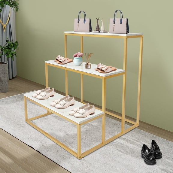 Purse Display Stand, Handbag Display Stand, 3 Tier Display Table For Displaying Cosmetics, Perfumes, Lipsticks, Glasses