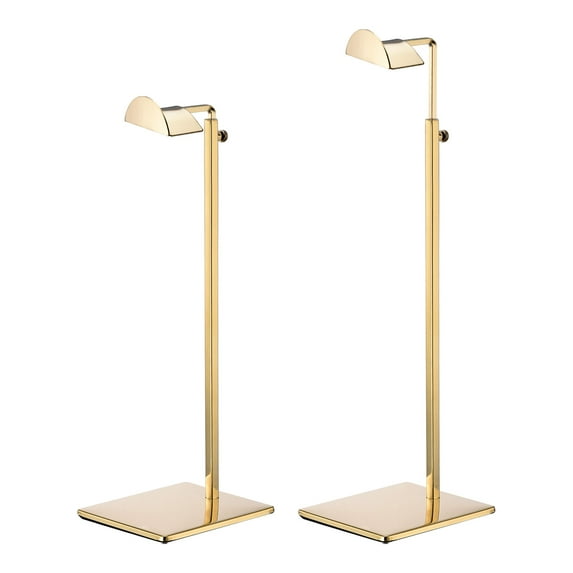Purse Display Stand Set 2 Pack Metal Adjustable Height Handbag Rack Single Hook Holder for Boutique Store Gold