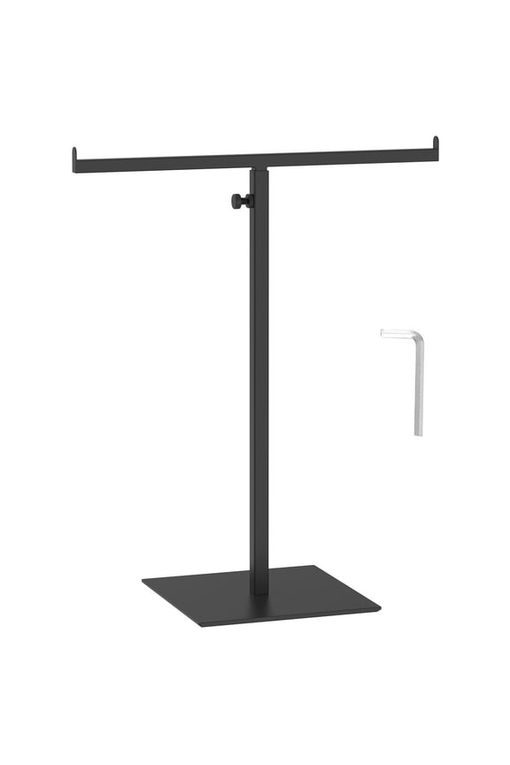 Purse Display Stand T-Shaped Metal Adjustable Handbag Rack Tabletop Double Hook Hanging Stands for Long Necklaces