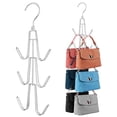 thumbnail image 1 of Z ZEDODIER Metal Purse Hangers for Closet, Rotating Organizer Holds up to 6 Bags, Silver, 1 of 6