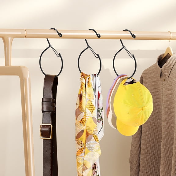 Purse Hanger for Closet Heavy Duty Iron Hook Black Belt Organizer for Hanging Handbags Ties Scarves 8Pcs