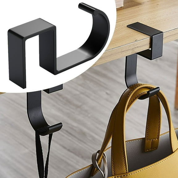 Purse Hook for Table, Heavy Duty Alloy Desk Bag Mount Hanger, Multi-Purpose Handbag Holder for Desktop Organizer Backpacks Headphones Keys Umbrellas Water Bottles Hanging, 1 Pack, 1.85x3.94"