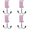 thumbnail image 1 of Purse Hooks for Table, 3.5-4.6 in Adjustable Desk Mount Hook, Heavy Duty Alloy Clamp Double Hooks for Office, Space Saving Organizer for Handbag, Backpack, Headphone, Easy Installation,Pink*4, 1 of 5
