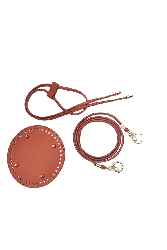 Purse Knitting Set with Bag Bottoms Shoulder Strap Drawstring for Purses Diys Bag Making PU Leather Backpack Makings Set