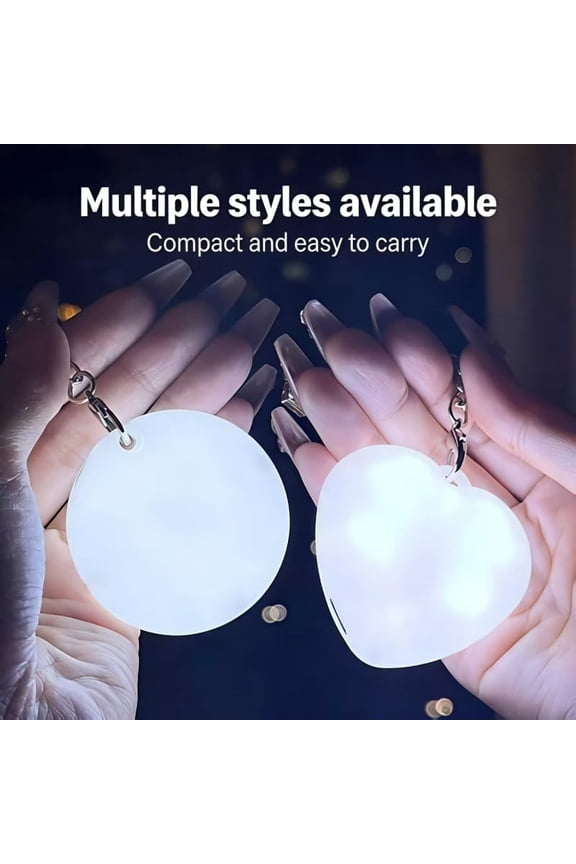 Purse Light Handbag Light, Handbag Keyring Heart-Shaped LED Night Light,Touch-Activated Light Rechargeable Model