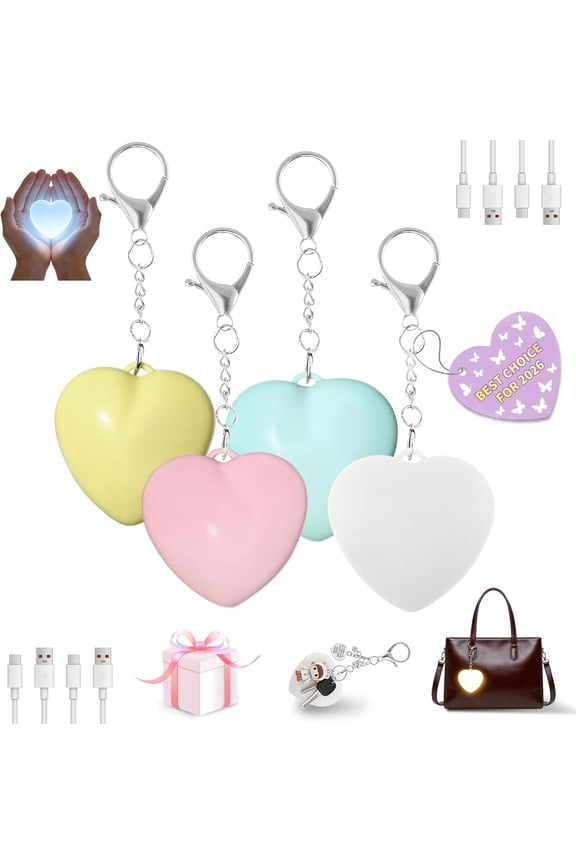 Purse Light with Heart Lamp Handbag Keychain for Inside Bag Smart Sensor Night Flashlight Women, Shaped Glowing Love Wallet Light, Touch Compact Led Mini USB Rechargeable 1 Pack