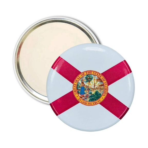 Purse Mirror - State Flag Florida - USA | Compact Travel Mirror, Everyday Cosmetic Accessory, Collectible Souvenir