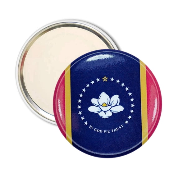 Purse Mirror - State Flag Mississippi - USA | Compact Travel Mirror, Everyday Cosmetic Accessory, Collectible Souvenir