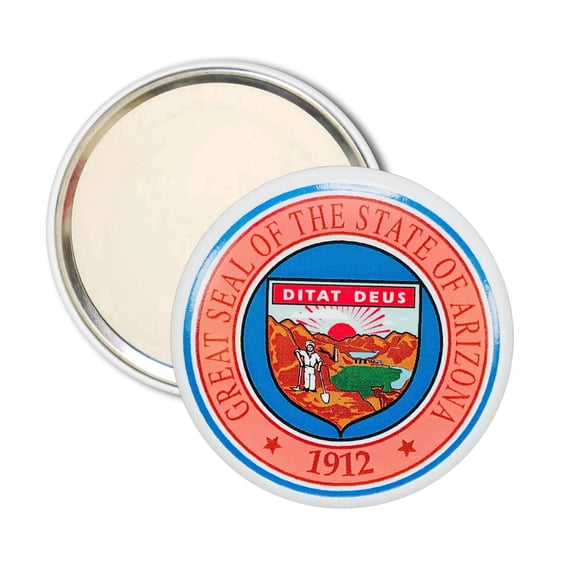 Purse Mirror - State Seal Arizona - USA | Compact Travel Mirror, Everyday Cosmetic Accessory, Collectible Souvenir