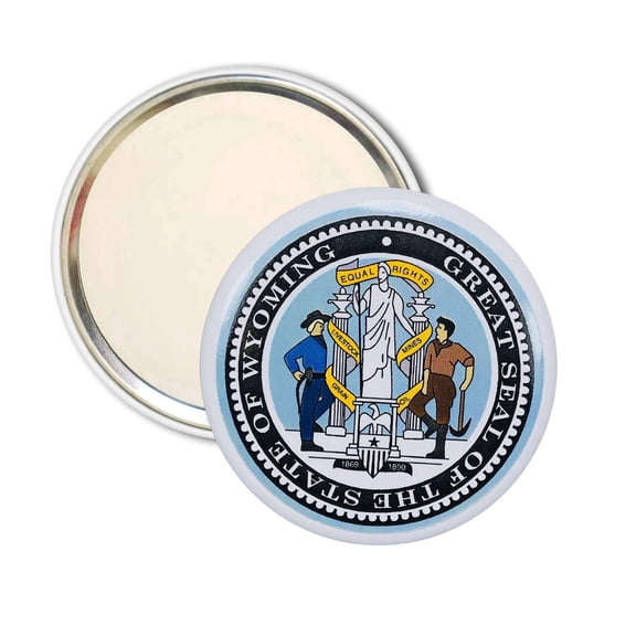 Purse Mirror - State Seal Wyoming - USA | Compact Travel Mirror, Everyday Cosmetic Accessory, Collectible Souvenir