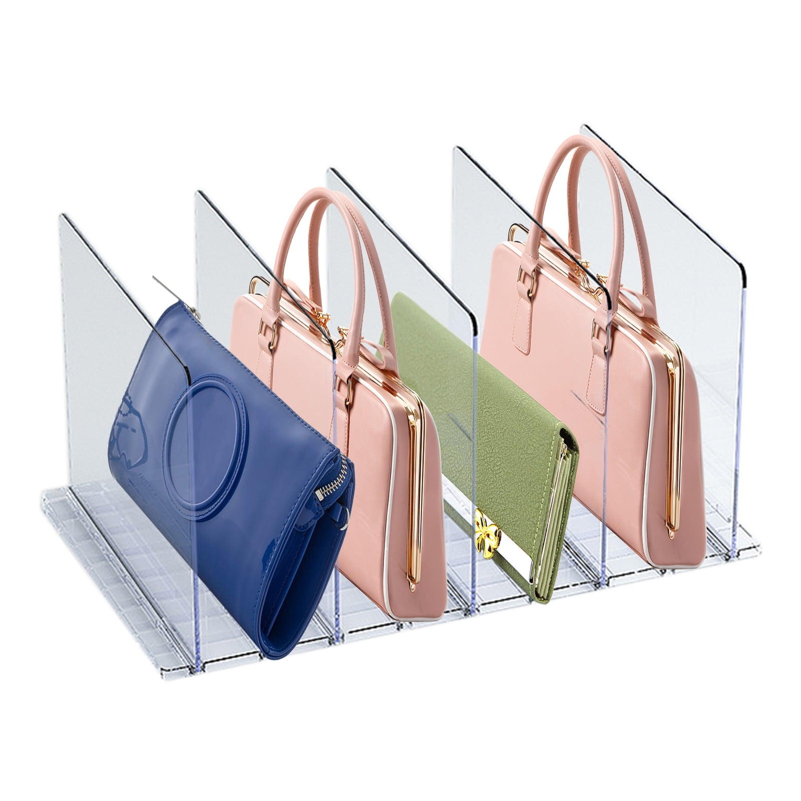 Purse Organizer for Closet，Adjustable Shelf Dividers for Closet，Stand
