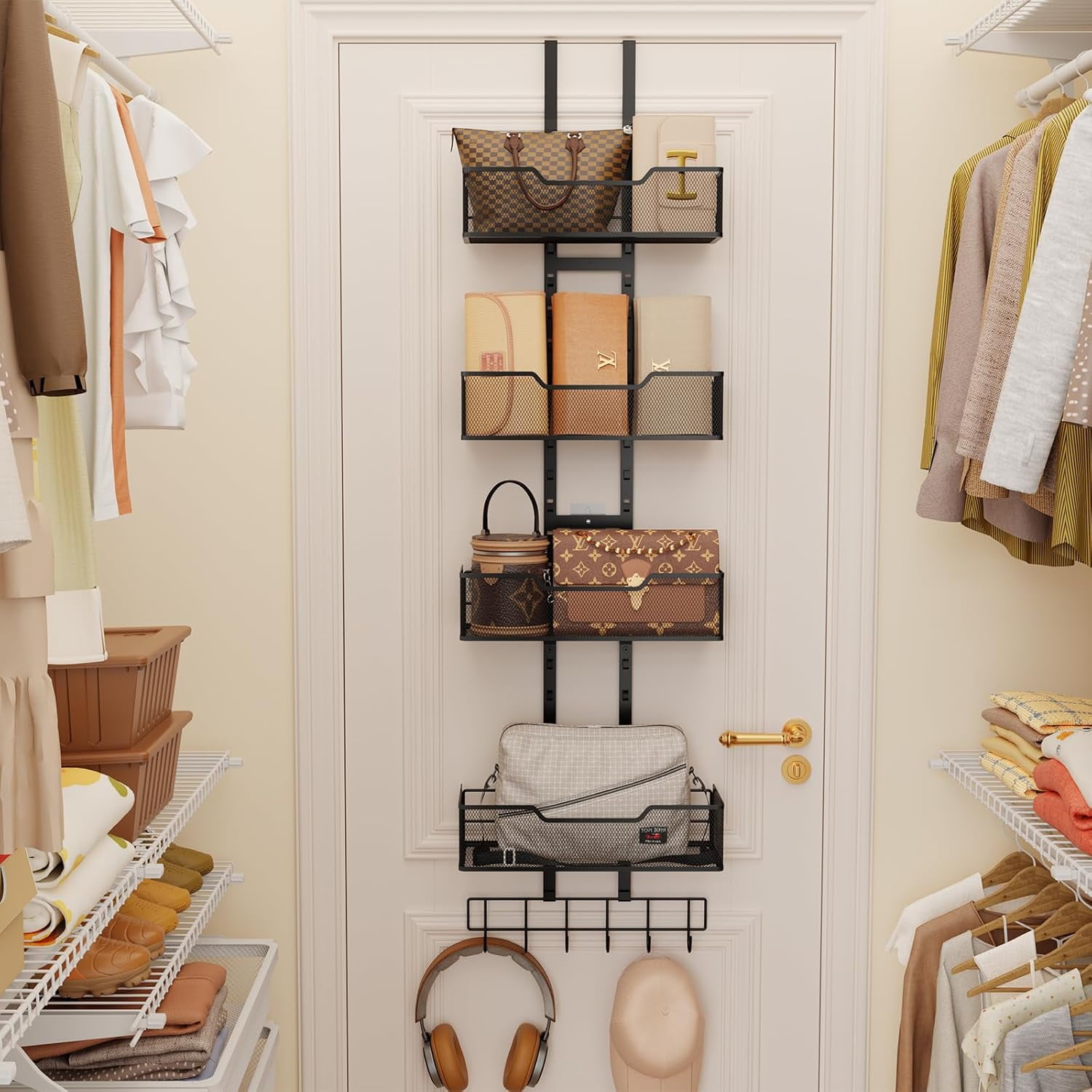 Bag Rack Over Door Handbag Organiser Purse Hanger Over-Door (5