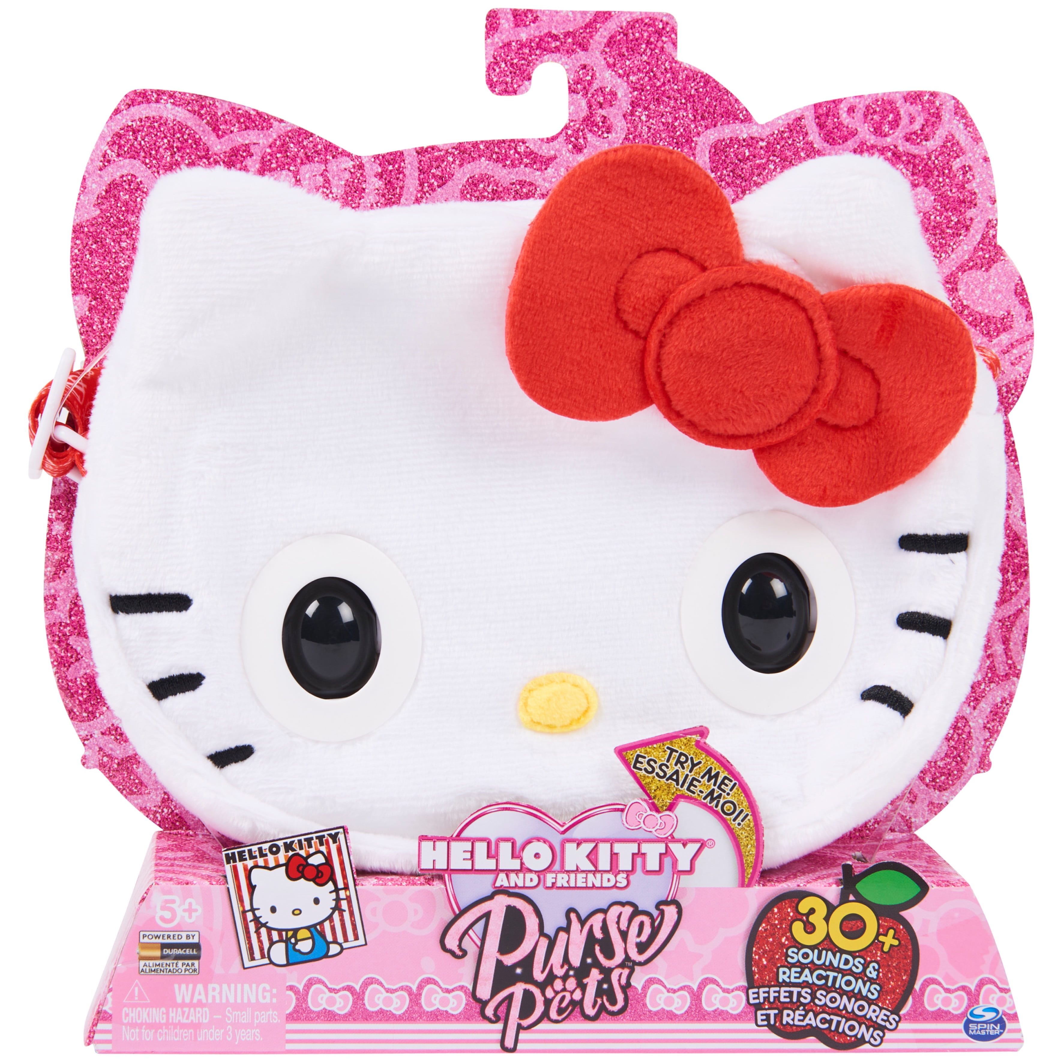 Hello Kitty Plush Purse for Girls Set - Hello Kitty Gift Bundle with Hello  Kitty Plushie with Straps Plus Hello Kitty Stickers, Tattoos and More 