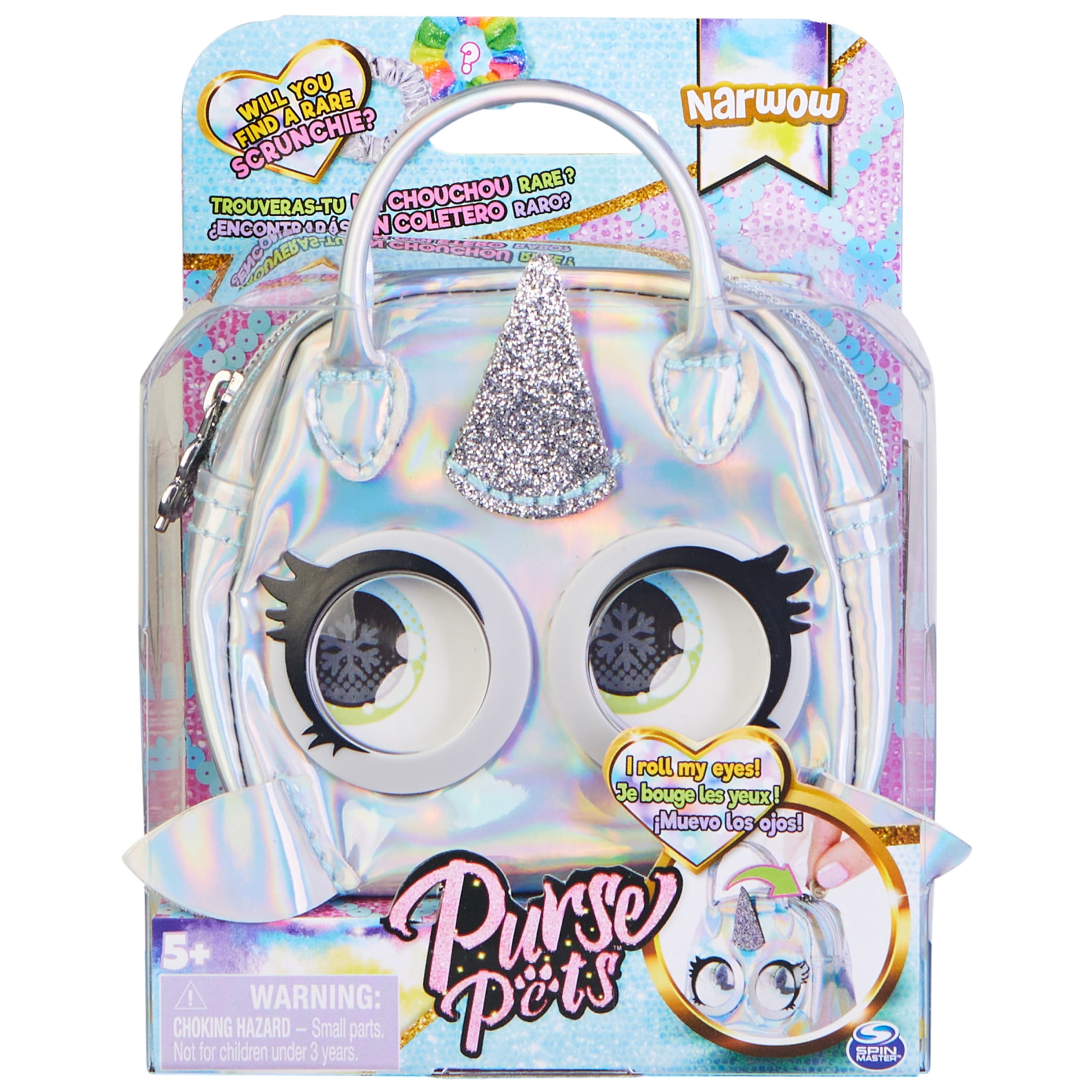 Purse Pets Micros, Narwow Narwhal with Eye Roll Feature