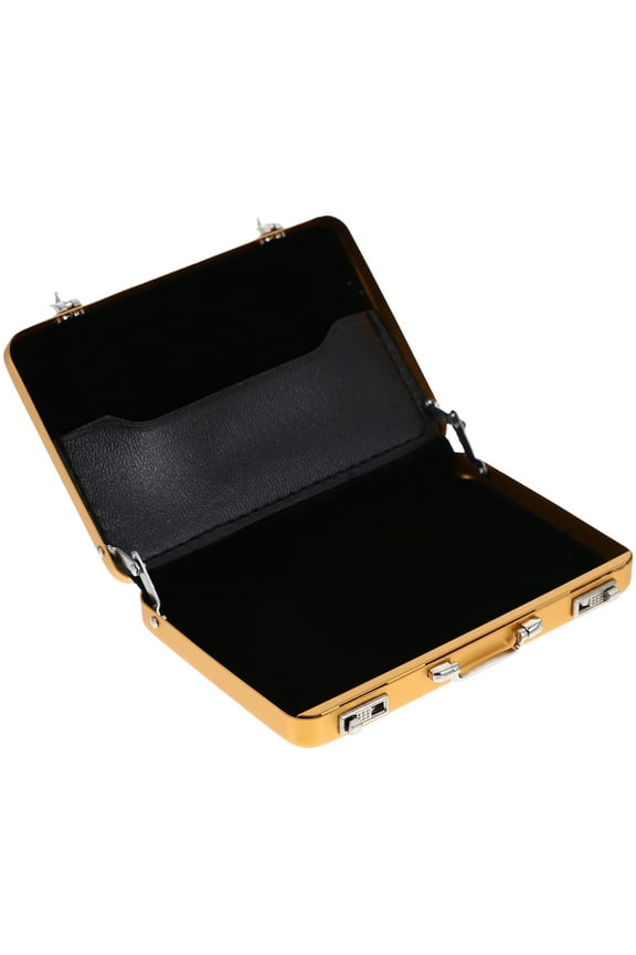 Business Holder Golden Mini Briefcase 1Set 3.9X2.6X0.6In