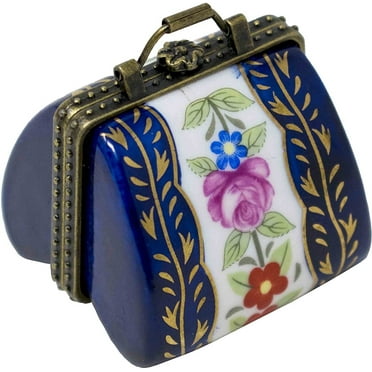 Purse Shaped Porcelain Pocket Purse Portable Travel Pill Box