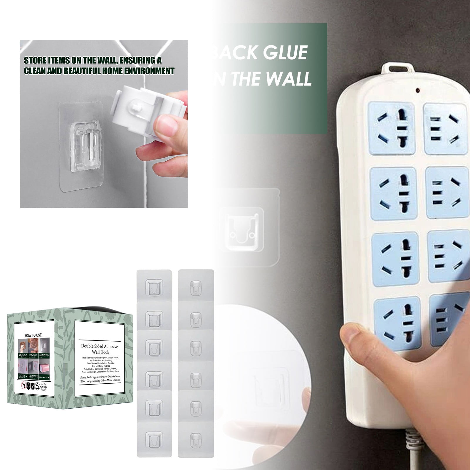 Purse Storage Double Wall Hook Without Punching Shelf Buckle Wall