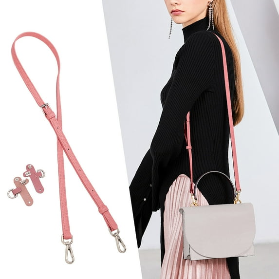 Purse Strap Crossbody Conversion Kit for Handbag,Leather Shoulder Straps Replacement Adjustable for Bags(Rose Pink)