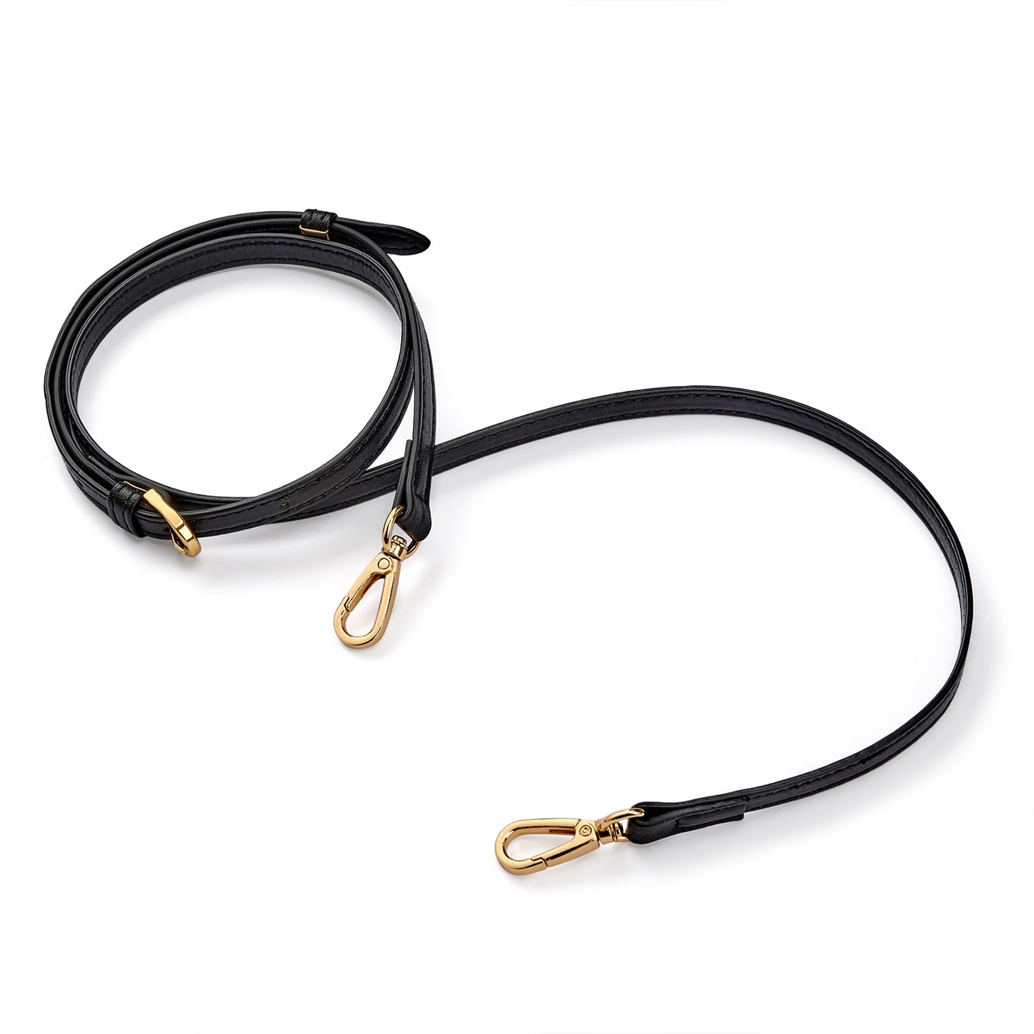 Melordy Replacement Crossbody Purse Strap, Black and Gold Buckle
