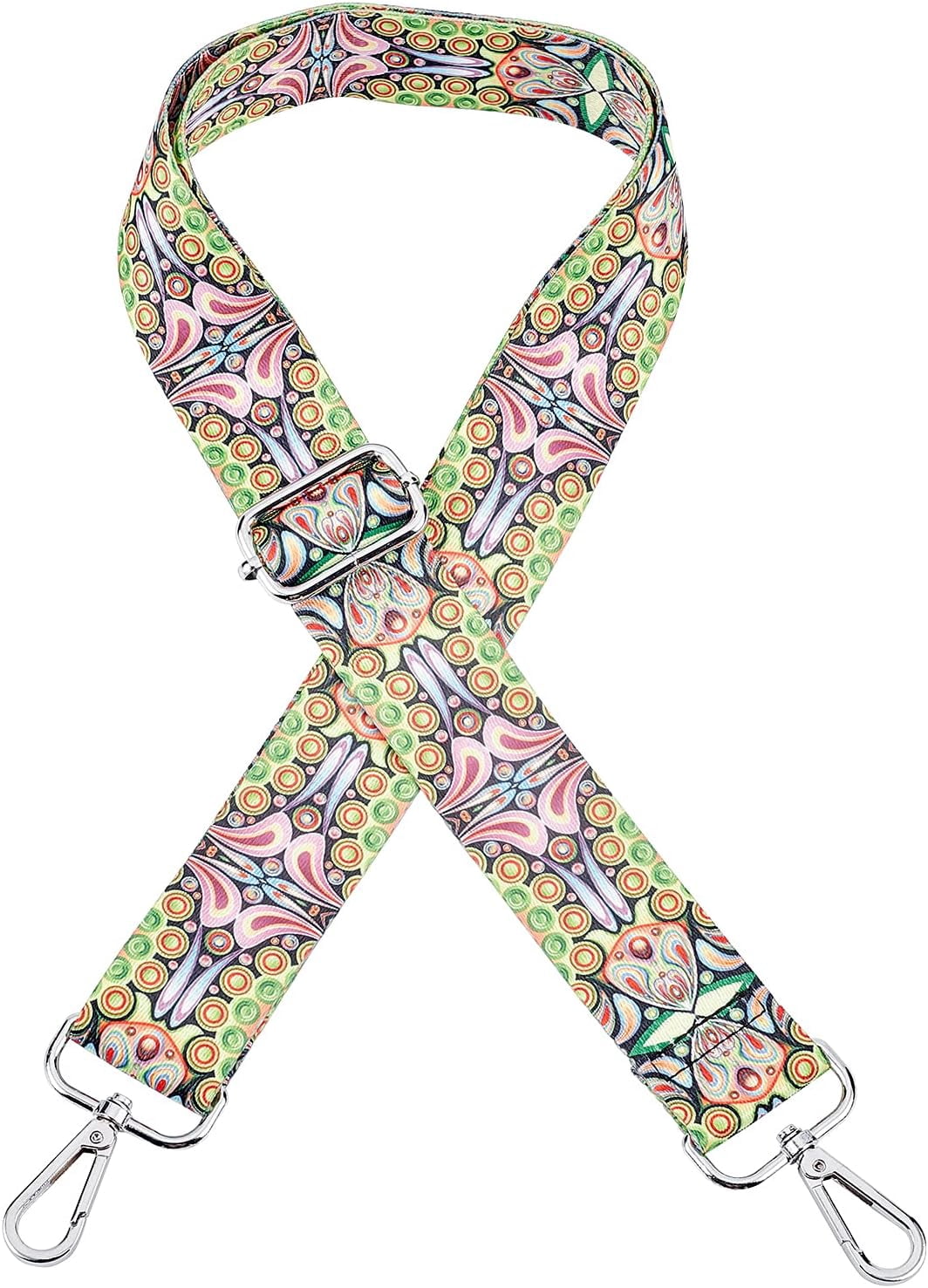 Wide Canvas Purse Strap Adjustable Multicolor Guitar Style Crossbody Bag Kukuzhu 1.5 main image 4