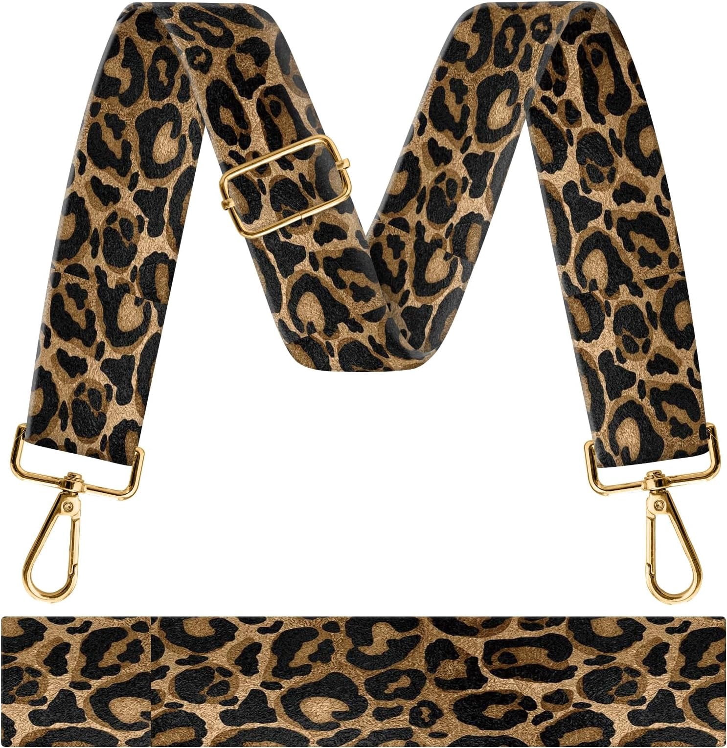 Purse Strap Replacement Crossbody 1.5" Wide Bag Strap, Adjustable  Straps for Women Handbags Black  Leopard