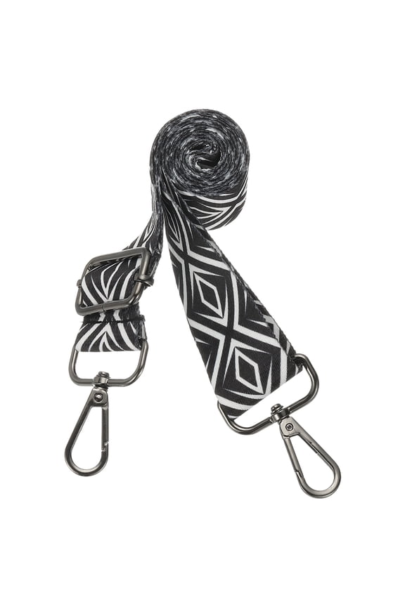 Purse Straps Replacement Crossbody, Purse Strap Crossbody Straps Adjustable Replacement Universal Long Handbag Shoulder Stripe Black White Pattern for Purses, Black, Rhombic