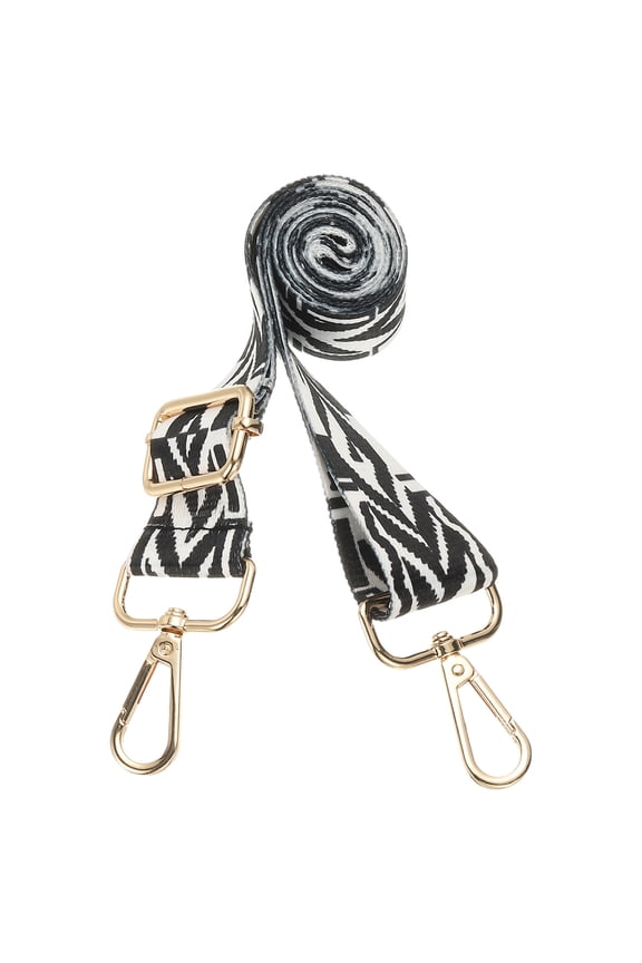 Purse Straps Replacement Crossbody, Purse Strap Crossbody Straps Adjustable Replacement Universal Long Handbag Shoulder Stripe Black White Pattern for Purses, Gold, Stripe