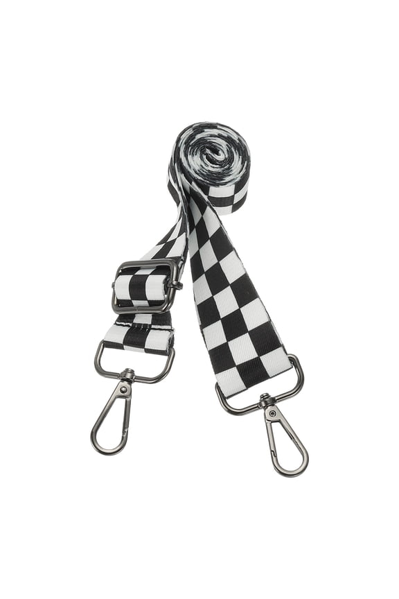 Purse Straps Replacement Crossbody, Purse Strap Crossbody Straps Adjustable Replacement Universal Long Handbag Shoulder Stripe Black White Pattern for Purses, Black, Big Squares