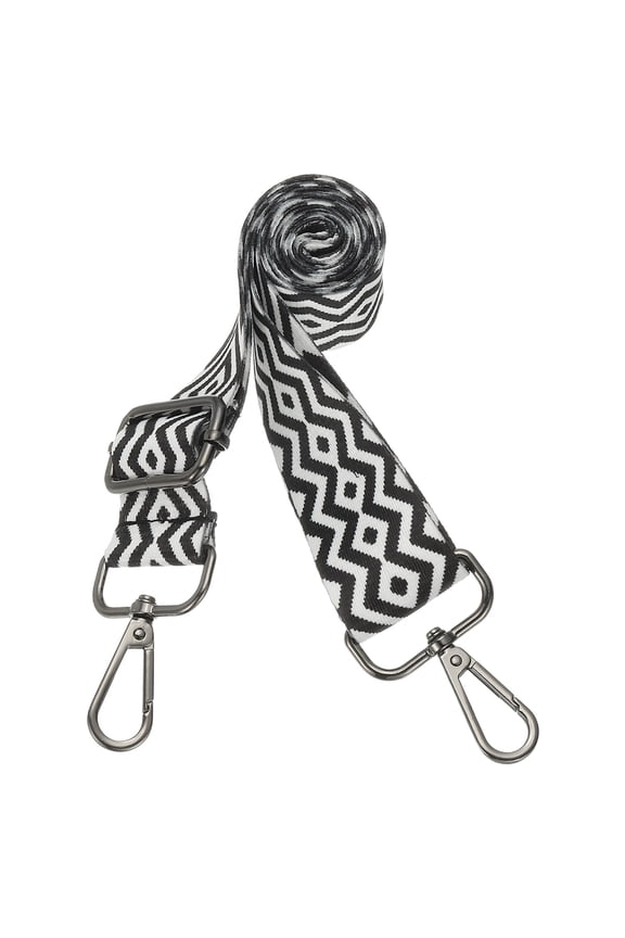 Purse Straps Replacement Crossbody, Purse Strap Crossbody Straps Adjustable Replacement Universal Long Handbag Shoulder Stripe Black White Pattern for Purses, Black, Arrow Waves