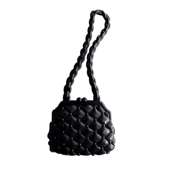 Purse Teether Black Silicone Handbag Shaped Oral Toys for Babies Single Piece Sensory Accessory for Home Travel Student Shower Gifting