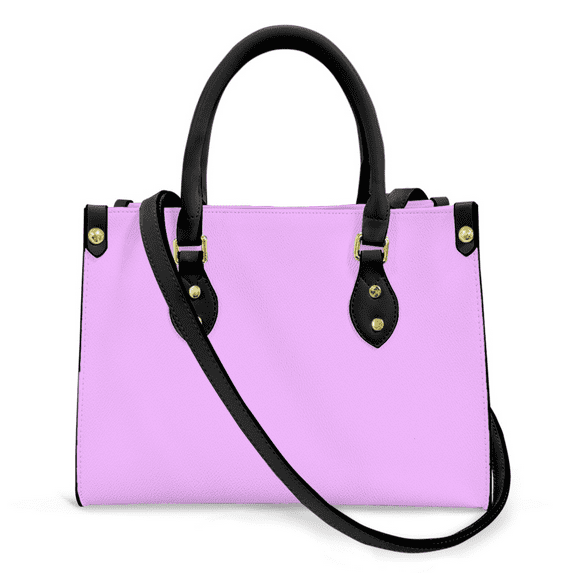 Purse Tote Bag for Women Leather Handbag, Satchel Shoulder Crossbody Top Handle Bags for Work Travel, Brilliant Lavender, BLACK