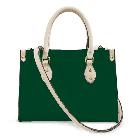 Purse Tote Bag for Women Leather Handbag, Satchel Shoulder Crossbody Top Handle Bags for Work Travel, British Green, WHITE