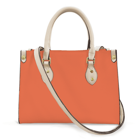 Purse Tote Bag for Women Leather Handbag, Satchel Shoulder Crossbody Top Handle Bags for Work Travel, Burnt Sienna, WHITE