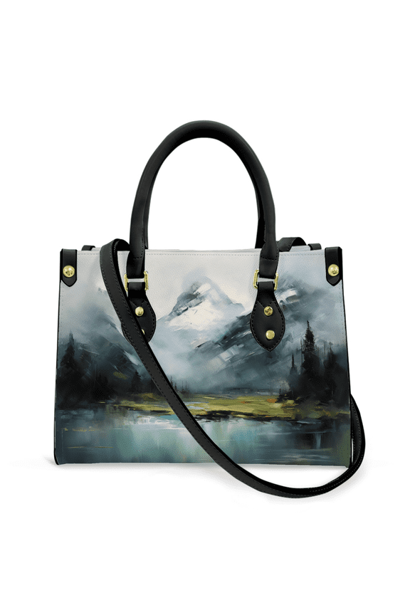 Purse Tote Bag for Women Leather Handbag, Satchel Shoulder Crossbody Top Handle Bags for Work Travel, Cold, BLACK