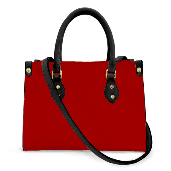 Purse Tote Bag for Women Leather Handbag, Satchel Shoulder Crossbody Top Handle Bags for Work Travel, Dark Candy Apple Red, BLACK
