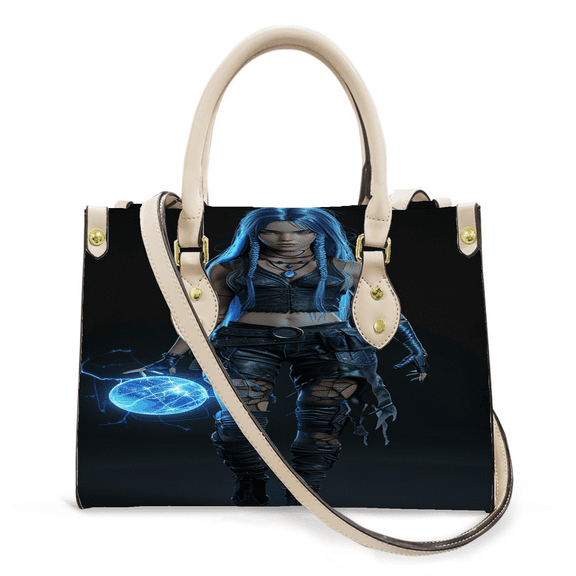 Purse Tote Bag for Women Leather Handbag, Satchel Shoulder Crossbody Top Handle Bags for Work Travel, Girl With Tech, WHITE